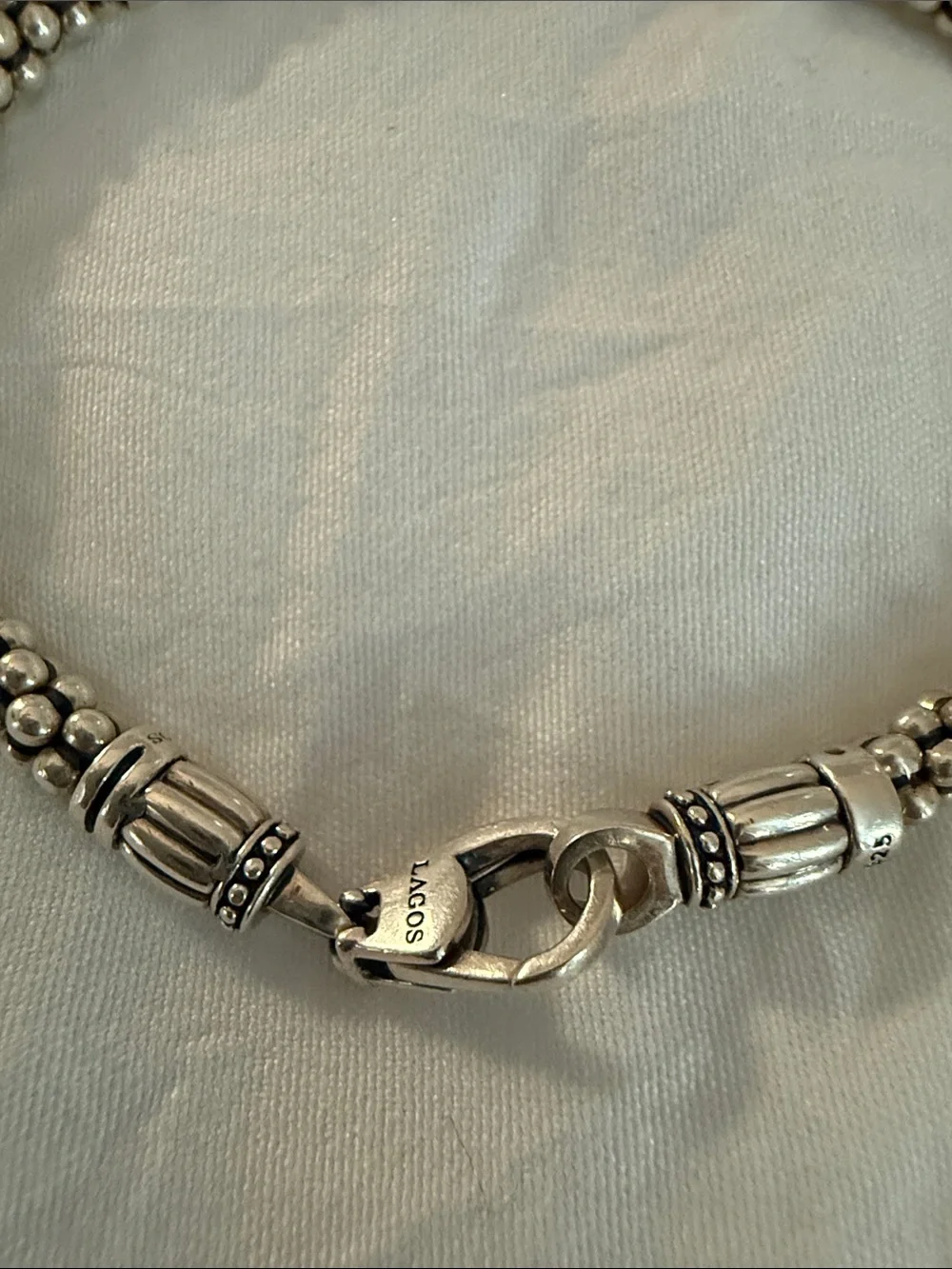 LAGOS Silver Beaded Rope Bracelet